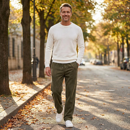 👕 Férfi Casual Egyenes Szárú Húzózsinóros Nadrág