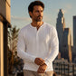 👕 Férfi alkalmi gofri kötésű Henley ing