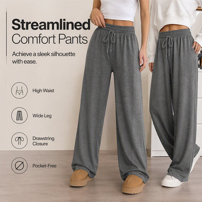👖 👕 Női magas derekú, széles szárú, húzózsinóros nadrág
