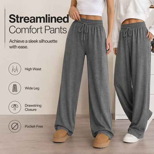 👖 👕 Női magas derekú, széles szárú, húzózsinóros nadrág