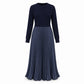 👗 🍂Női egyszínű hosszú ujjú pulóver & pliszírozott aljú ruha