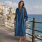 Women's Casual Loose Denim Shirt Dress