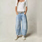 👖 👖 Szobrozott Retro Forma | Női Íves, Széles Szárú Farmernadrág