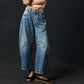 👖 👖 Szobrozott Retro Forma | Női Íves, Széles Szárú Farmernadrág