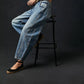👖 👖 Szobrozott Retro Forma | Női Íves, Széles Szárú Farmernadrág