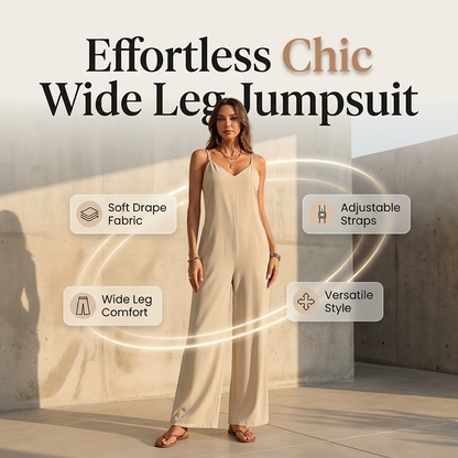 ✨ Női Casual V-nyakú, vékony pántos jumpsuit