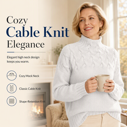 🧶 ✨ Kötött garbós pulóver, hétköznapi, egyszínű