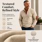 👕 🏷️ Emelt textúra | Férfi kordbársony állógalléros pulóver