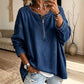 👖 Pulover din denim cu mâneci lungi și fermoar semi-deschis pentru femei