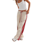 Women’s Striped Drawstring Wide-Leg Pants with Pockets