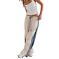Women’s Striped Drawstring Wide-Leg Pants with Pockets