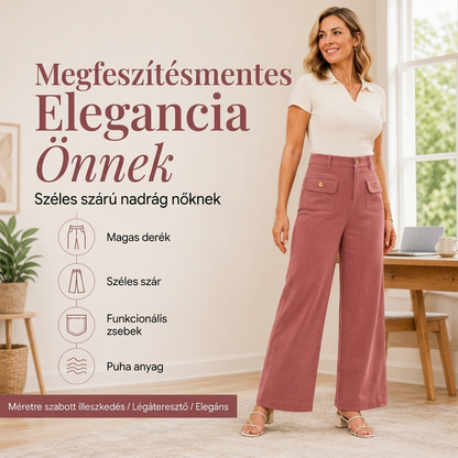 👖 Női magas derékú széles szárú nadrágok